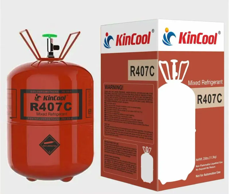 R407C 25lb refrigerant cylinder and packaging